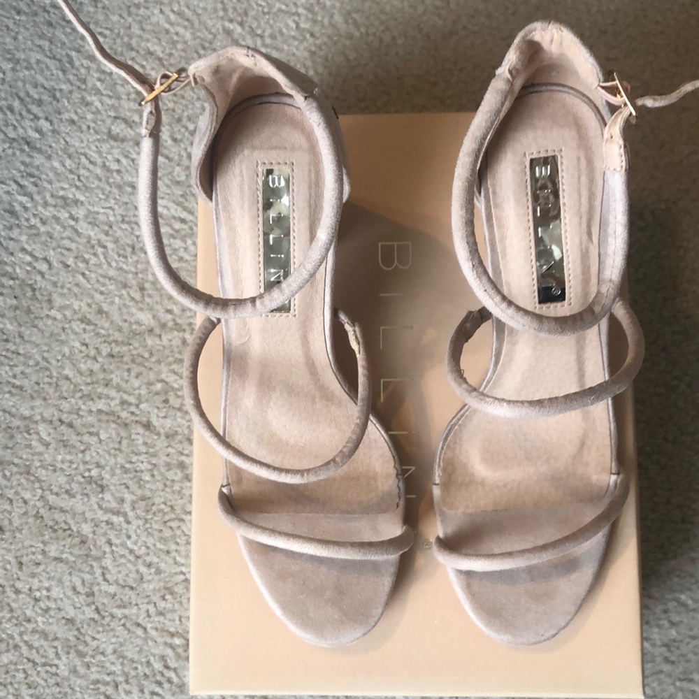 Billini ‘Marlie’ nude suede block heel sandal